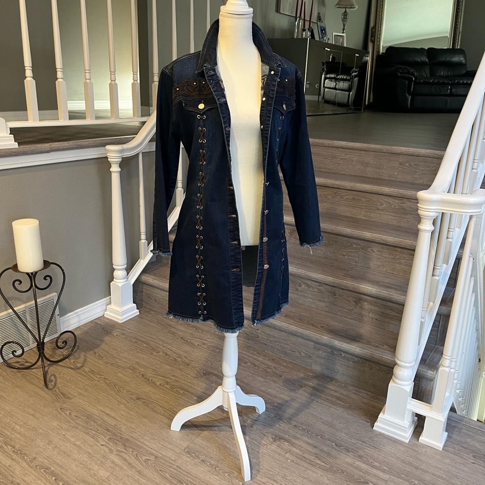 Denim & Suede Dress - Picture 9 of 10